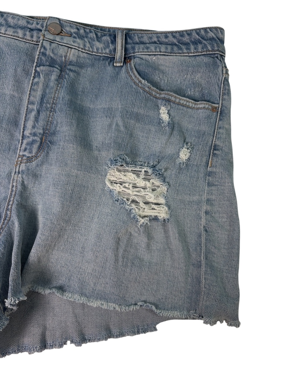 BKE Shorts Womens 36/16 Blue Denim Distressed Cutoff Billie Slim Fit Casual - Picture 2 of 10